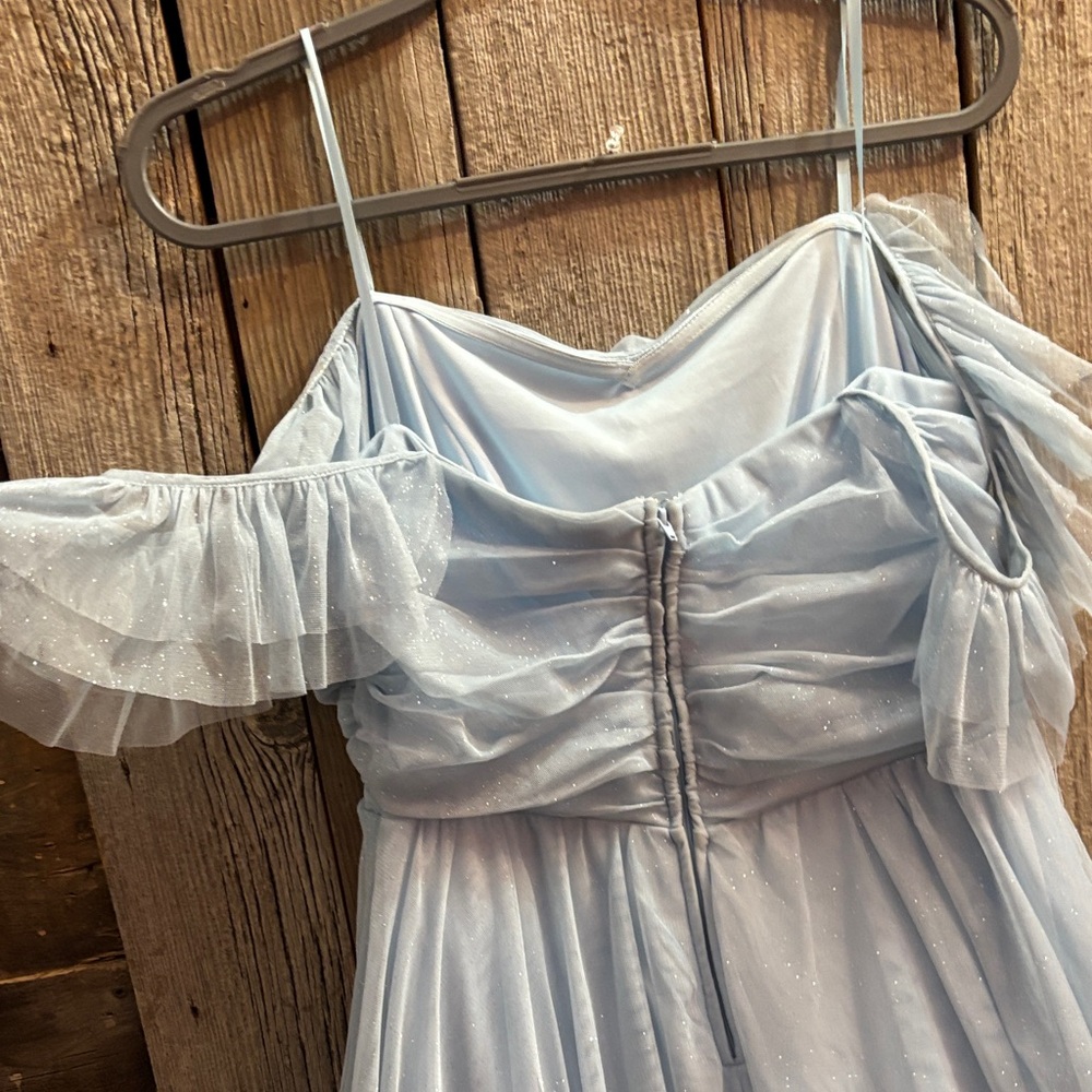 Chic Light Blue Off-Shoulder Prom Dress 14w - Picture 5 of 7